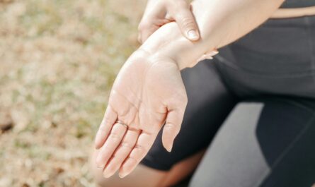 Photo by Kindel Media: https://www.pexels.com/photo/close-up-photo-of-a-woman-stretching-her-wrist-7298399/