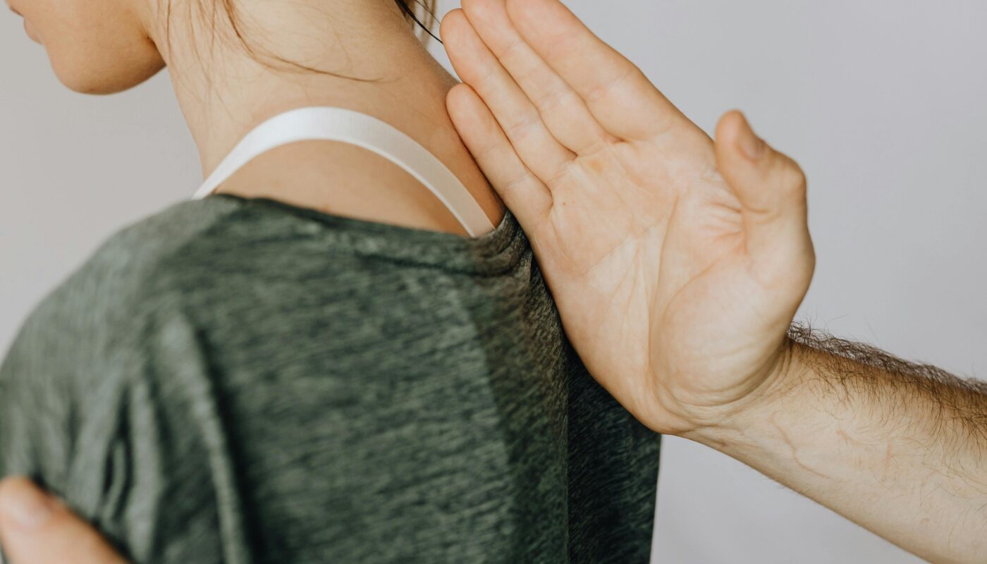 Photo by www.kaboompics.com: https://www.pexels.com/photo/crop-faceless-chiropractor-checking-up-back-of-female-patient-4506076/