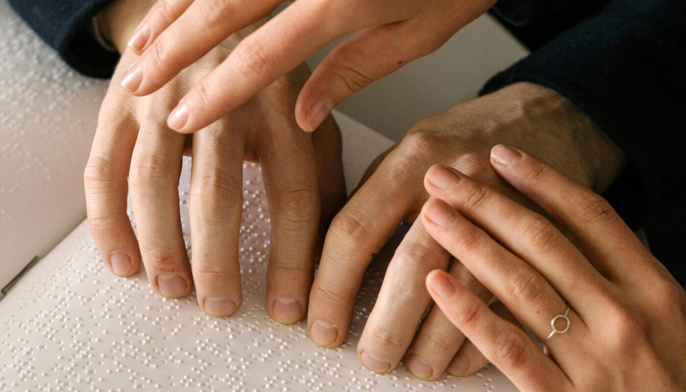 Photo by Mikhail Nilov: https://www.pexels.com/photo/photo-of-person-using-braille-6981036/