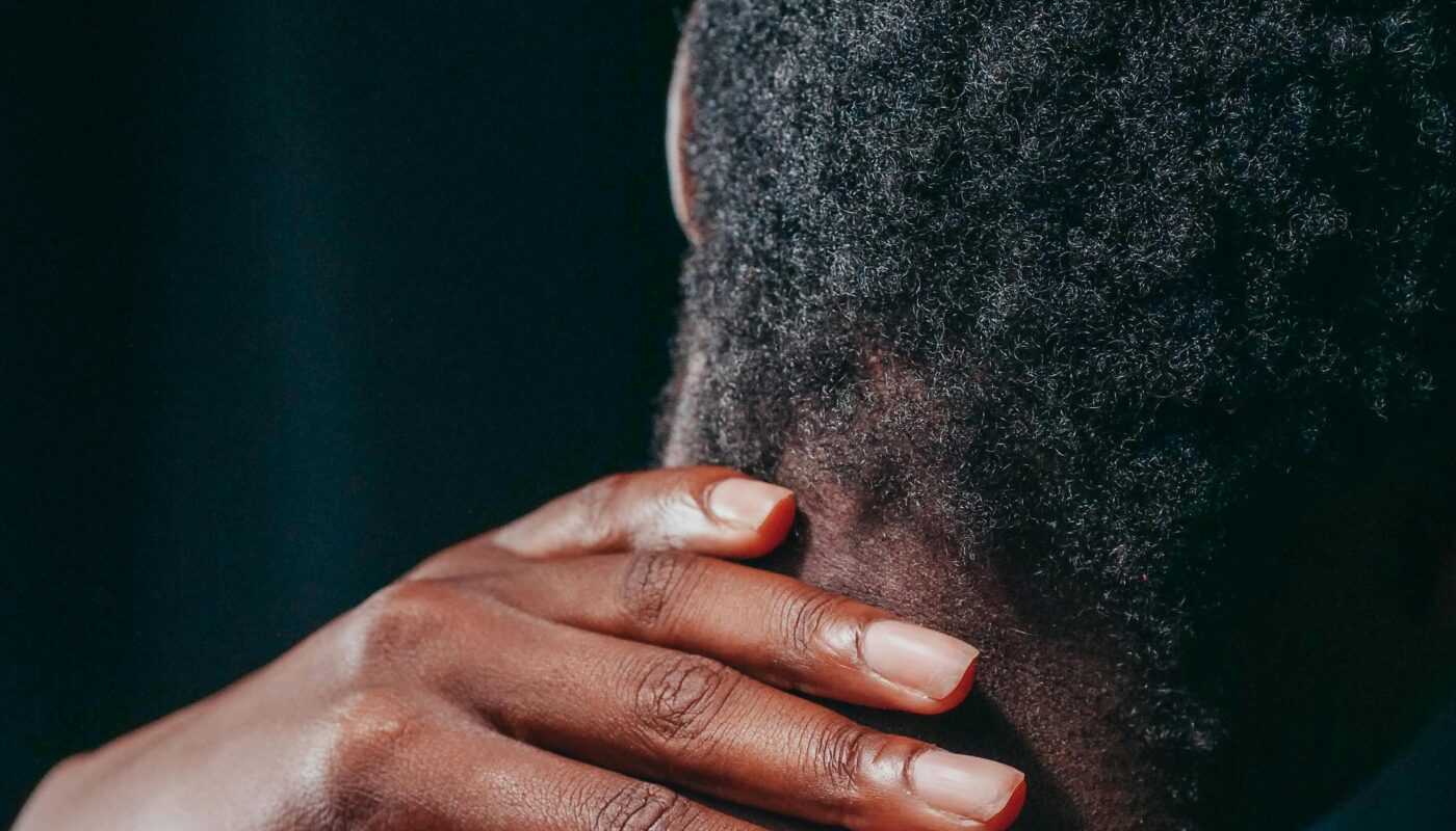 Photo by Kindel Media: https://www.pexels.com/photo/close-up-photo-of-a-person-having-a-neck-pain-7298908/