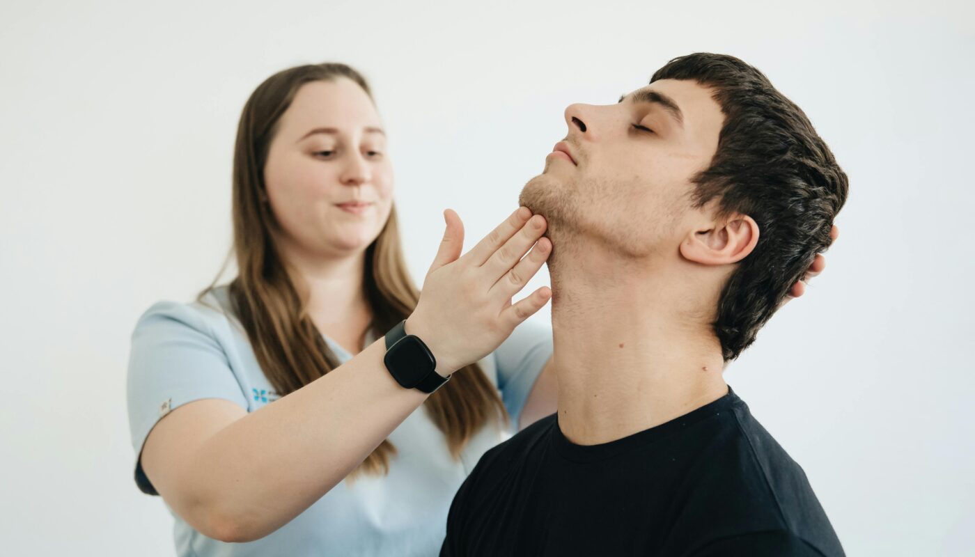 Photo by Funkcinės Terapijos Centras: https://www.pexels.com/photo/physiotherapist-exercises-with-the-patient-his-neck-20860591/