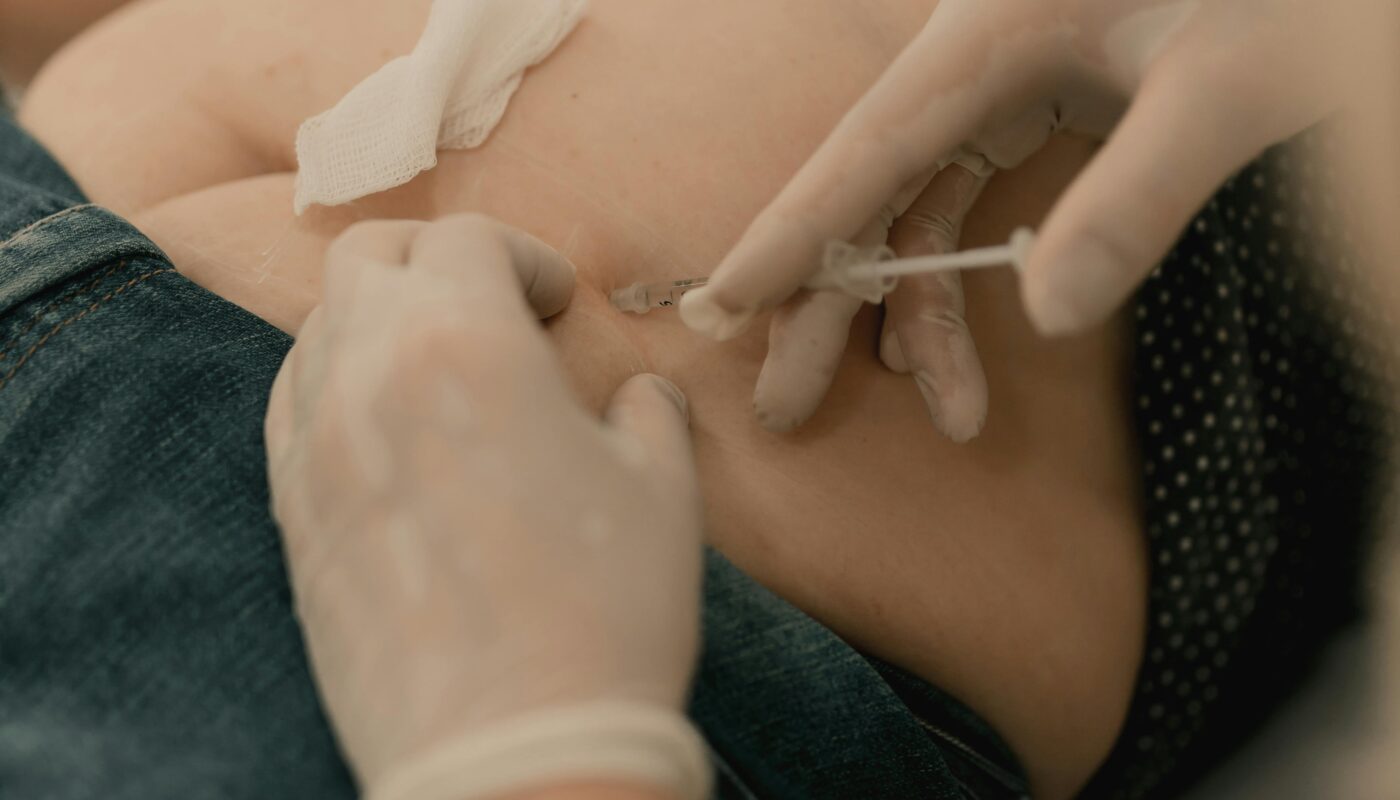 Photo by Alexander Mass: https://www.pexels.com/photo/close-up-of-medical-injection-procedure-29648632/