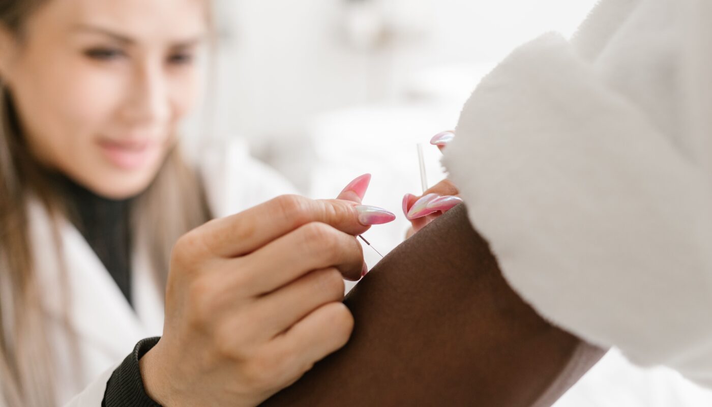 Photo by RDNE Stock project: https://www.pexels.com/photo/close-up-shot-of-a-person-doing-an-acupuncture-8313189/