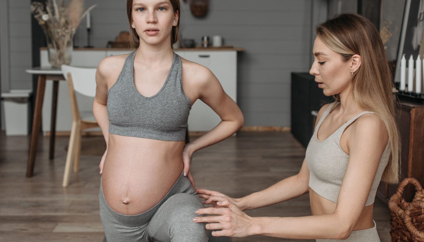 Photo by Pavel Danilyuk: https://www.pexels.com/photo/pregnant-woman-in-gray-leggings-doing-yoga-7055681/
