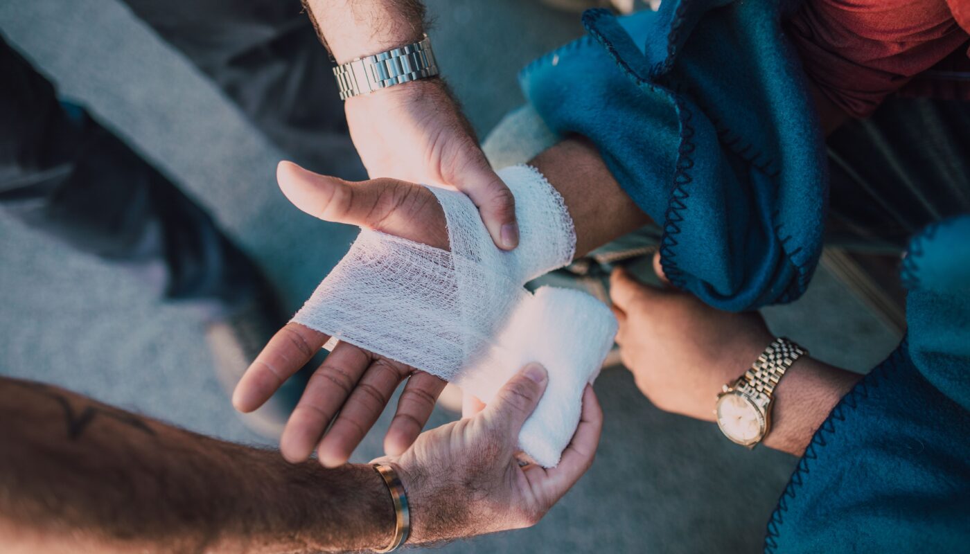 Photo by RDNE Stock project: https://www.pexels.com/photo/person-applying-bandage-on-another-person-s-hand-6519905/
