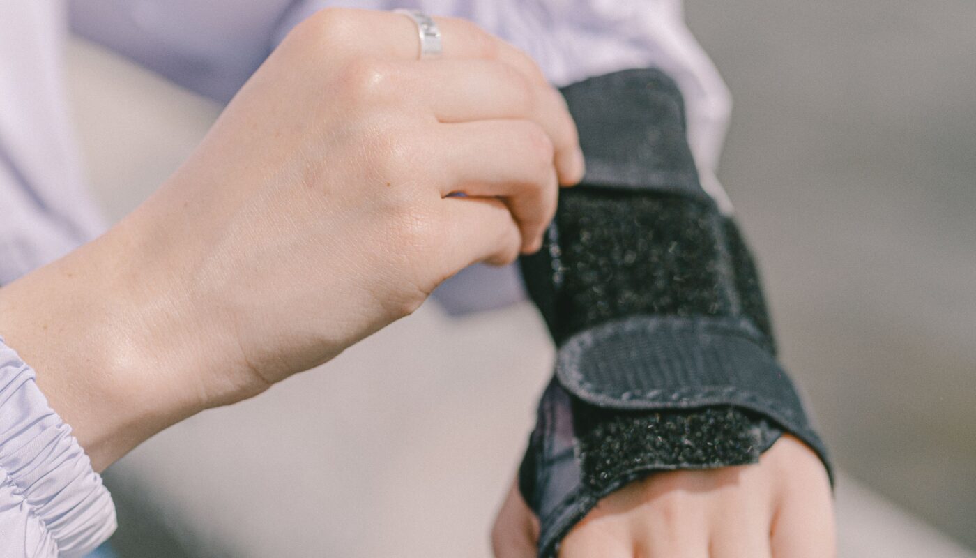 Photo by SHVETS production: https://www.pexels.com/photo/a-person-wearing-splint-8415176/